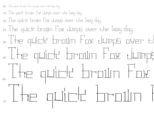 Digital Ruins font waterfall